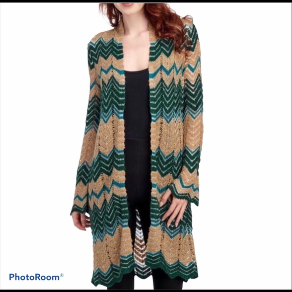 Melissa Paige Sweaters - Melissa Paige Emerald Knit Scallop Duster Sweater